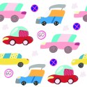 Tapeta Dla Dzieci - Kolorowe Samochodziki W Stylu Skandynawskim
