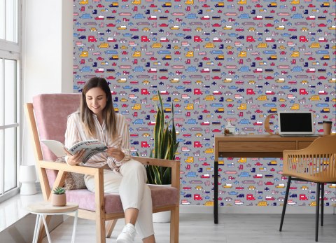 Tapeta Dla Dzieci - Kolorowe Samochodziki