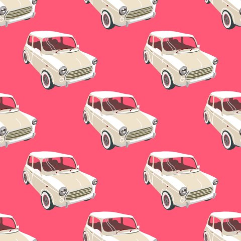 Tapeta Dla Dzieci - Kultowe Auta W Stylu Retro