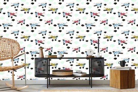 Tapeta Kolorowe Bajkowe Samoloty