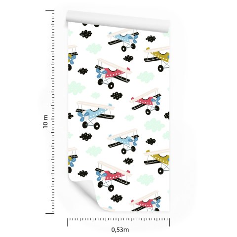 Tapeta Kolorowe Bajkowe Samoloty