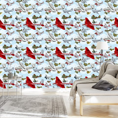 Tapeta Kolorowe Samoloty Vintage