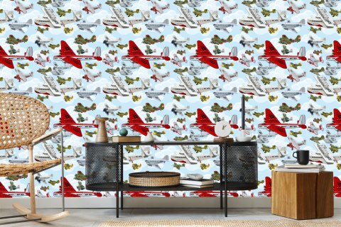 Tapeta Kolorowe Samoloty Vintage