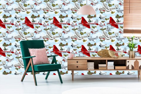 Tapeta Kolorowe Samoloty Vintage