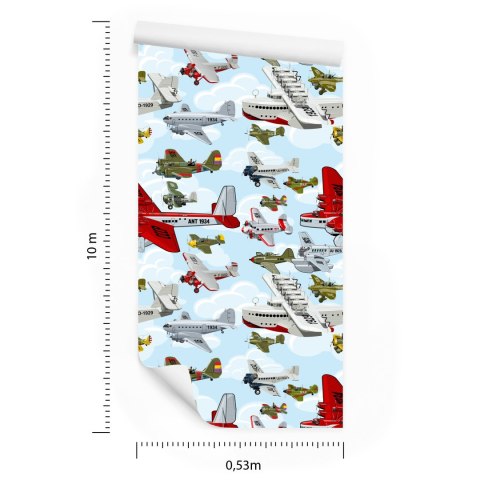 Tapeta Kolorowe Samoloty Vintage