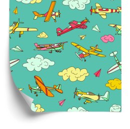Tapeta Kolorowe Samoloty W Stylu Retro