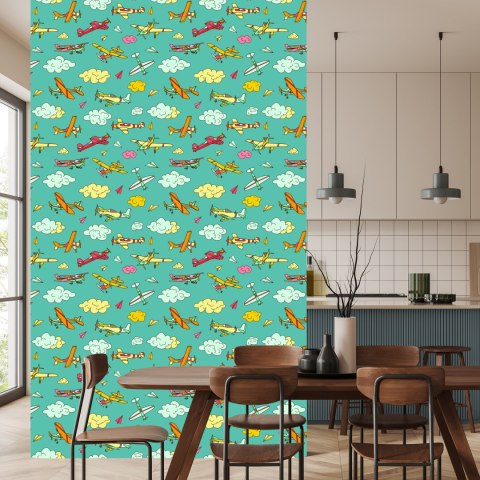 Tapeta Kolorowe Samoloty W Stylu Retro