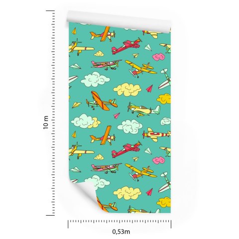 Tapeta Kolorowe Samoloty W Stylu Retro