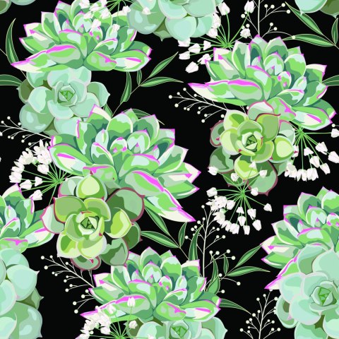 Tapeta Kwiaty Z Kaktusami