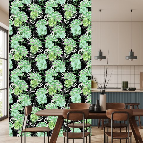 Tapeta Kwiaty Z Kaktusami