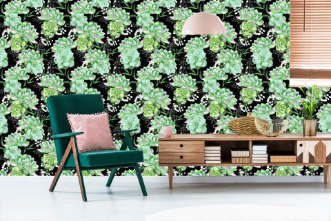 Tapeta Kwiaty Z Kaktusami