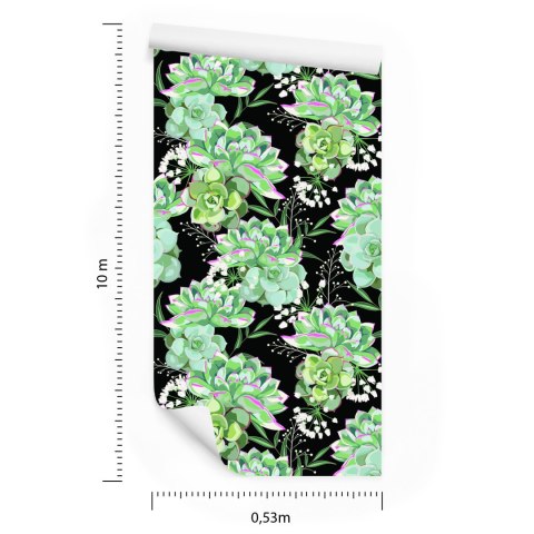 Tapeta Kwiaty Z Kaktusami