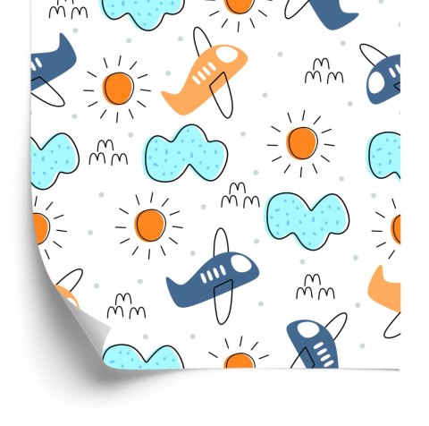 Tapeta Minimalistyczne Bajkowe Samoloty