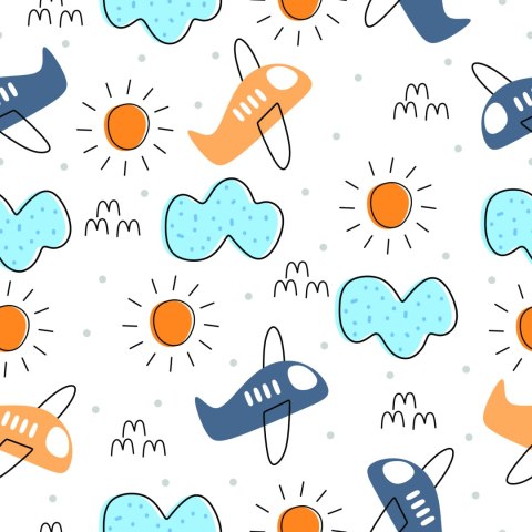 Tapeta Minimalistyczne Bajkowe Samoloty