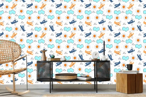 Tapeta Minimalistyczne Bajkowe Samoloty