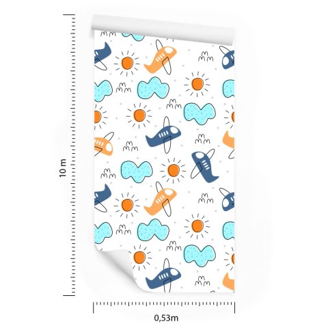 Tapeta Minimalistyczne Bajkowe Samoloty