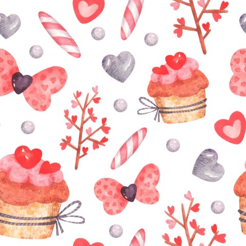 Tapeta Babeczki Malowane Akwarelą