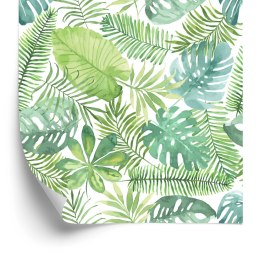 Tapeta Delikatne Liście Malowane Akwarelą