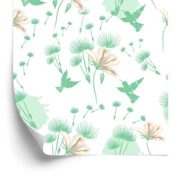 Tapeta Dmuchawce Ptaki I Kwiaty