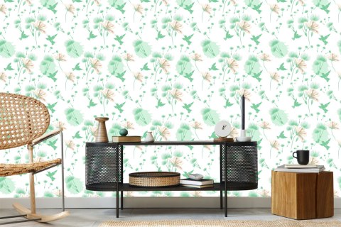 Tapeta Dmuchawce Ptaki I Kwiaty