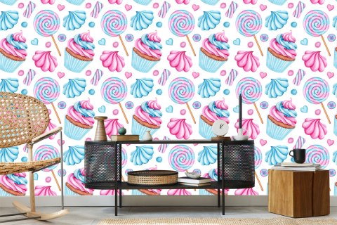 Tapeta Kolorowe Babeczki I Lizaki