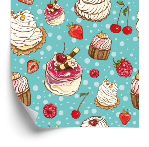 Tapeta Kolorowe Ciasta Z Owocami