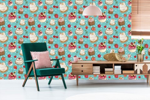 Tapeta Kolorowe Ciasta Z Owocami