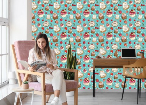 Tapeta Kolorowe Ciasta Z Owocami