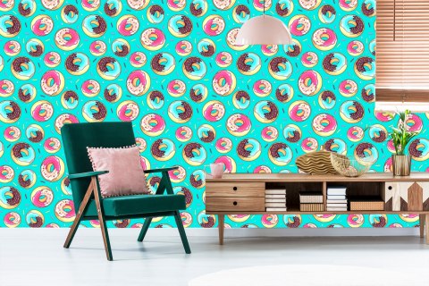 Tapeta Kolorowe Pączki Z Posypką