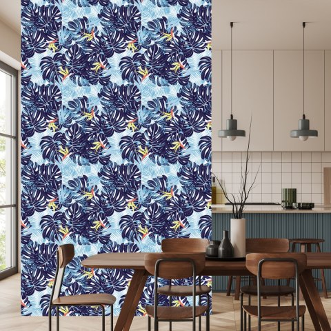 Tapeta Liście W Odcieniach Niebieskiego