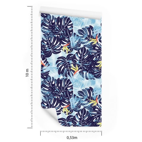 Tapeta Liście W Odcieniach Niebieskiego