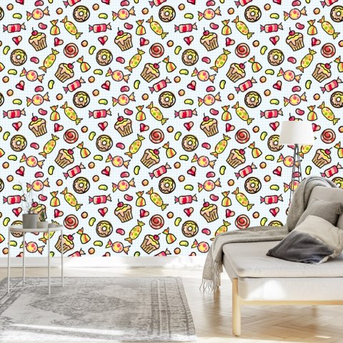 Tapeta Minimalistyczne Kolorowe Słodycze