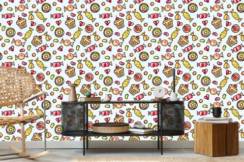 Tapeta Minimalistyczne Kolorowe Słodycze