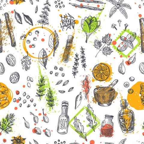 Tapeta Papryczki Chili Z Przyprawami