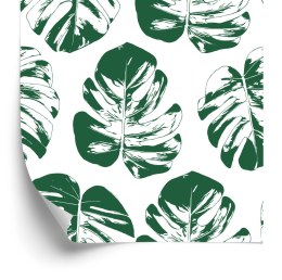 Tapeta Zielono-Białe Liście