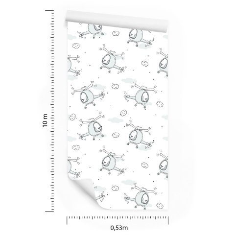 Tapeta Bajkowe Helikoptery Z Chmurkami