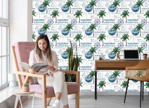 Tapeta Łódki Malowane Akwarelą