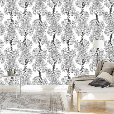 Tapeta Oryginalne Czarno - Białe Drzewa