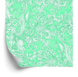 Tapeta Turkusowa - Wzór W Stylu Barokowym