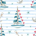 Tapeta Żaglówki I Rozgwiazdy Malowane Akwarelą