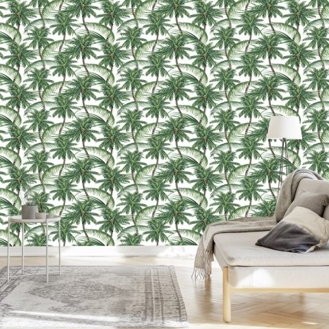 Tapeta Zieleń Natura Drzewa Palmy Sypialnia Salon