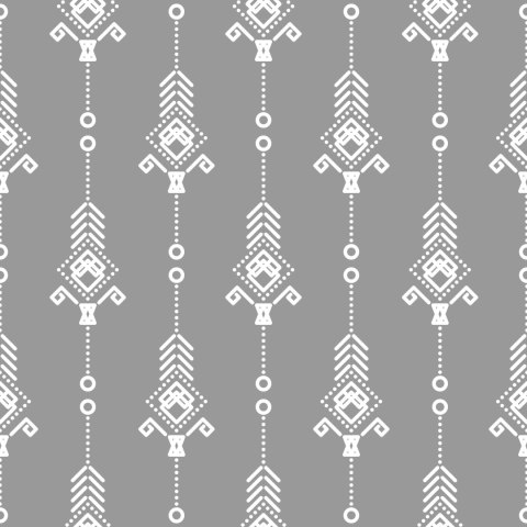 Tapeta Artystyczny Biały Wzór W Stylu Retro