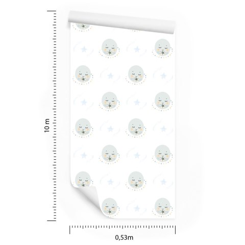 Tapeta Dla Dzieci Księżyce W Stylu Skandynawskim