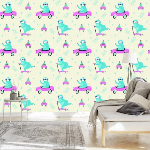 Tapeta Dla Dzieci, Leniwce W Stylu Skandynawskim