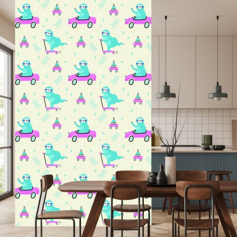 Tapeta Dla Dzieci, Leniwce W Stylu Skandynawskim