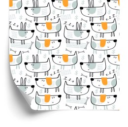 Tapeta Dla Dzieci Pieski W Stylu Skandynawskim