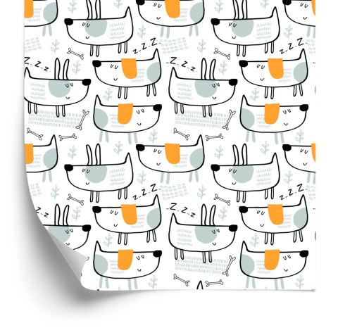 Tapeta Dla Dzieci Pieski W Stylu Skandynawskim