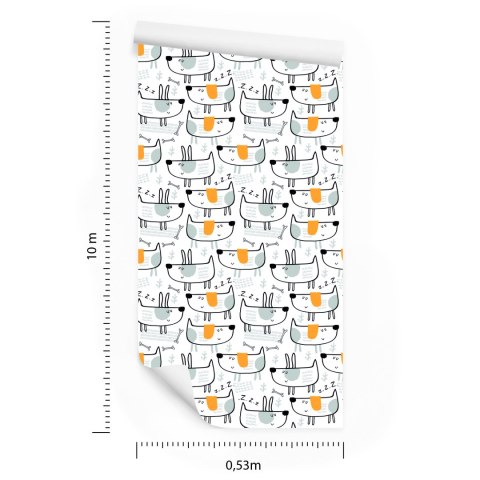 Tapeta Dla Dzieci Pieski W Stylu Skandynawskim