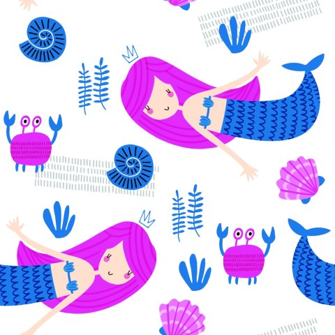 Tapeta Dla Dzieci, Syreny W Stylu Skandynawskim