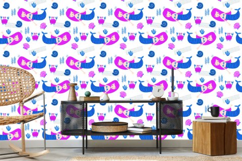 Tapeta Dla Dzieci, Syreny W Stylu Skandynawskim